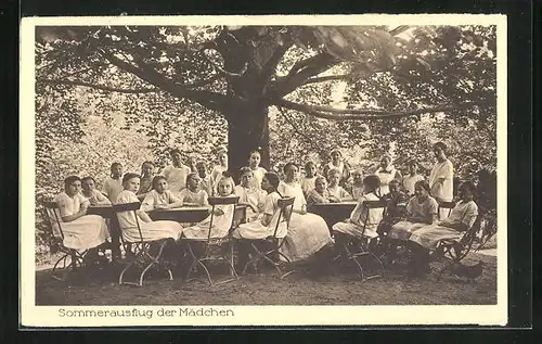 AK Preuss.-Oldendorf /Krs. Lübbecke i. W., Erziehungsanstalt Pollertshof, Sommerausflug der Mädchen