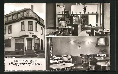 AK Boppard /Rhein, Café Graeff, Innenansichten