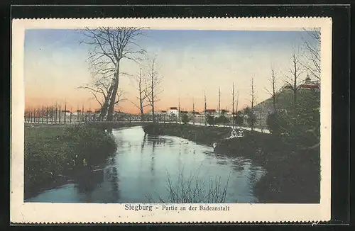 AK Siegburg, Partie an der Badeanstalt
