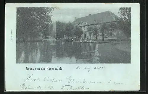AK Rosdorf, Teich vorm Sanatorium Rasenmühle