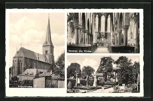 AK Oberaussem, Teilansicht der Pfarrkirche