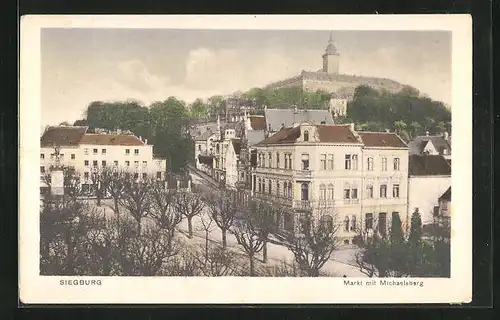 AK Siegburg, Markt mit Michaelsberg