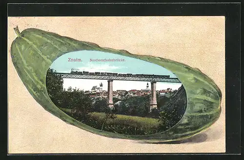 AK Znaim, Nordwestbahnbrücke, Gurke