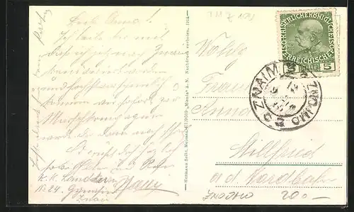 AK Znaim, Nordwestbahnbrücke, Gurke