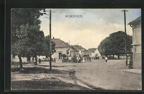 AK Bojkovice, Strassenpartie mit Denkmal