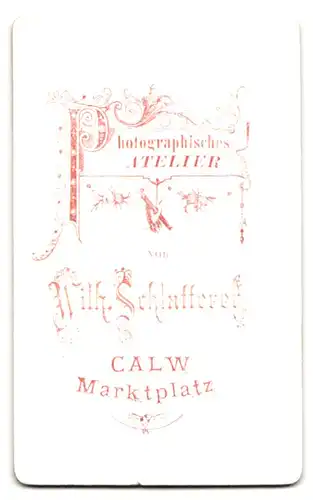 Fotografie Wilh. Schlatterer, Calw, Marktplatz, zwei Damen in Trachtenkelidern in einer Studiokulisse