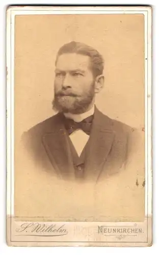 Fotografie S. Wilhelm, Neunkirchen, Bahnhofstr. 7, Portrait Emil Rüdiger, Arbeiterführer bei der Heidleberg Cement AG