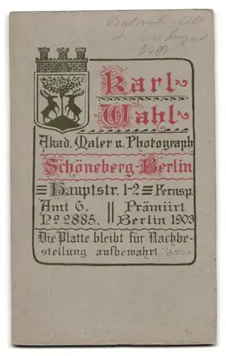 Fotografie Karl Wahl, Berlin, Hauptstr. 1-2, Gardesoldat in Uniform Eisenbahn Rgt.