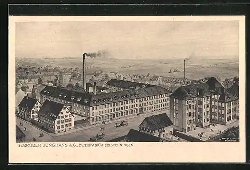 Künstler-AK Schwenningen, Zweigfabrik der Gebrüder Junghans A.G.