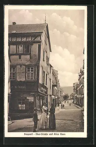 AK Boppard, Ober-Strasse u. Altes Haus