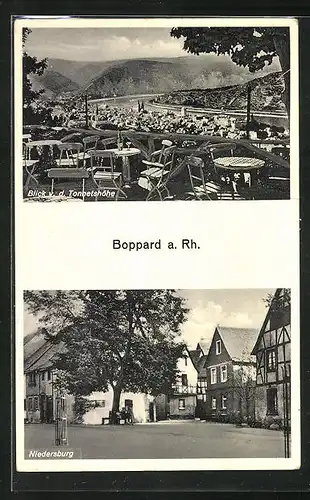 AK Boppard a. Rh., Niedersburg, Blick vom Gasthaus Tonnetshöhe