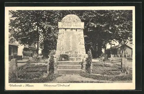 AK Walsrode i. Hann., Ehrenmal Vorbrück