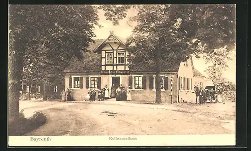 AK Bayreuth, Restaurant Rollwenzelhaus mit Besitzern