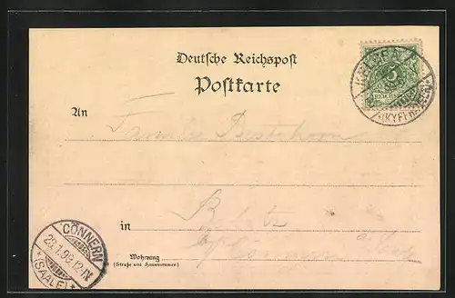 Lithographie Kyffhäuser, Kaiser-Wilhelm Denkmal