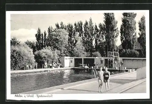 AK Ahlen i. Westf., Zwei Mädchen in der Badeanstalt