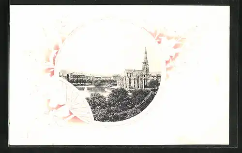 Präge-AK Stuttgart, Johanniskirche mit Feuersee