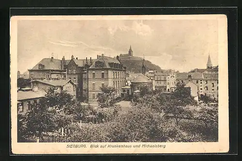 AK Siegburg, Blick auf Krankenhaus und Michaelsberg