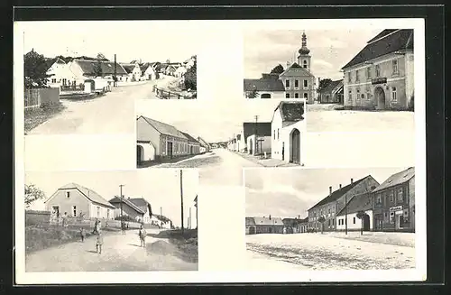 AK Blizkovice, Strassenpartie mit Gebäudeansicht, Strassenpartie mit Geschäft, Ortspartie