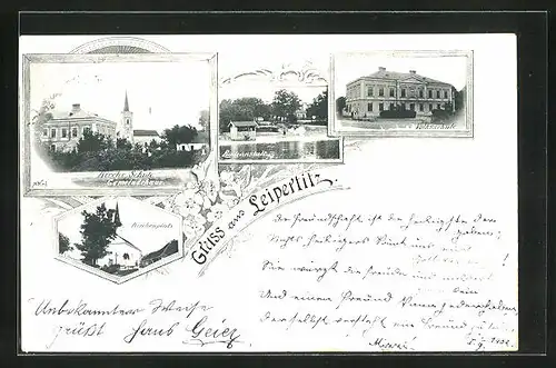 AK Leipertitz, Kirche, Schule & Gemeindehaus, Badeanstalt, Voksschule