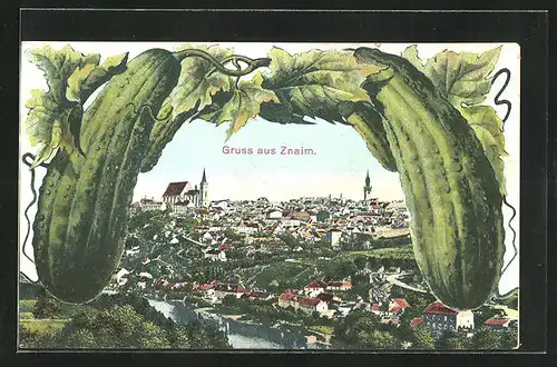 AK Znaim, Gesamtansicht der Ortschaft