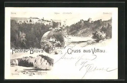 Künstler-AK Bitova, Zámek, Cornstýn