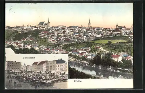 AK Znaim, Gurkenmarkt, Panorama