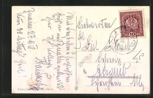 AK Znaim, Unterer Platz in der Dämmerung