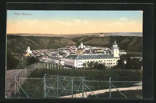 AK Mähr. Kromau, Ortspartie gegen Schloss