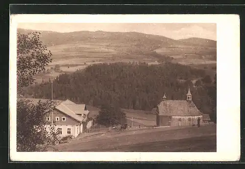 AK Destné /Orlické hory, Horska bouda Panorama