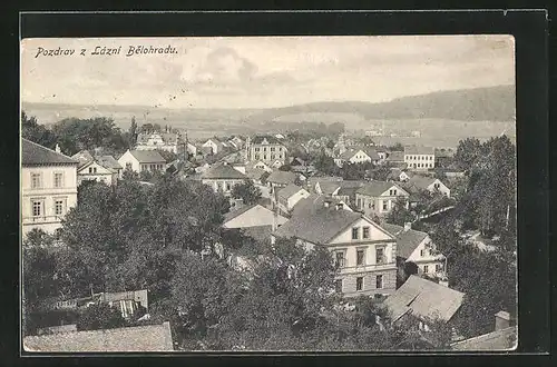 AK Lazne Belohrad, Ortschaft von oben