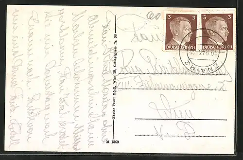 AK Znaim, Blick auf Stadtpartie am Fluss