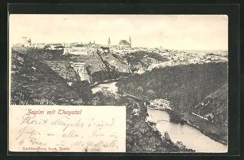 AK Znaim, Blick über das Thayatal