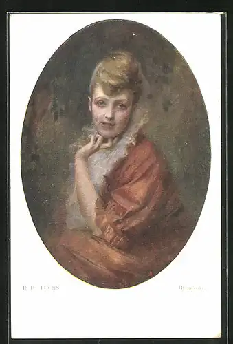 Künstler-AK Rudolf Fuchs: Portrait Blondkopf in Pose