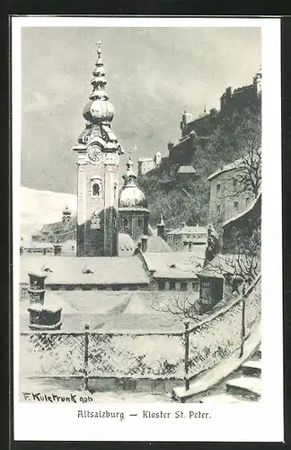 Künstler-AK Franz Kulstrunk: Altsalzburg, Kloster St. Peter