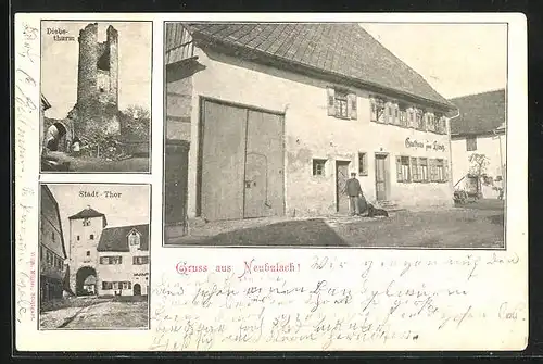 AK Neubulach, Gasthaus, Diebsturm, Stadttor
