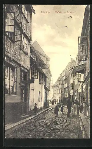 AK Alt-Kiel, Hassstrasse u. Faulstrasse mit Geschäft