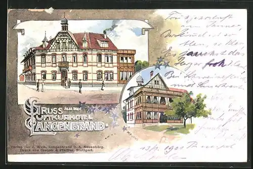 AK Langenbrand, Luftkurhotel Langenbrand, Rückansicht