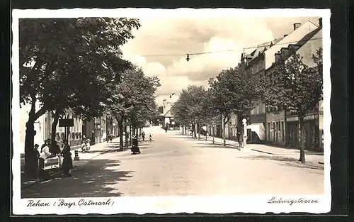 AK Rehau /Bayr. Ostmark, Ludwigstrasse mit Geschäften
