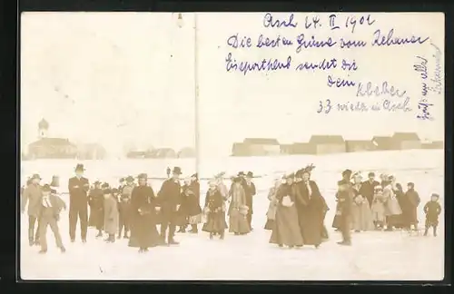 Foto-AK Rehau, Treff des Rehauer Eissportklubs 1902