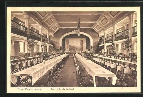 AK Rehau, Turn-Verein, Die Halle als Festsaal, Innenansicht