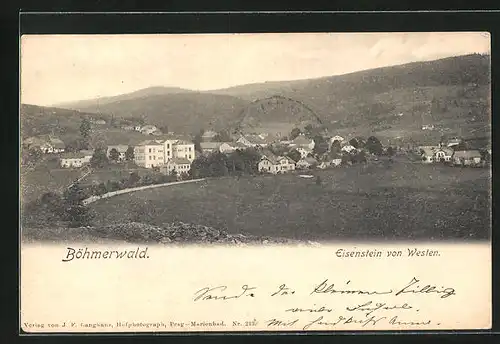AK Eisenstein im Böhmerwald, Totalansicht von Westen