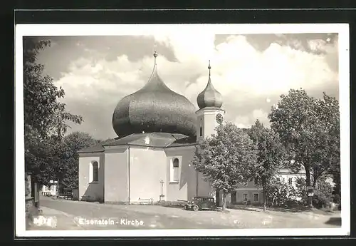 AK Eisenstein /Böhmerwald, Blick zur Kirche