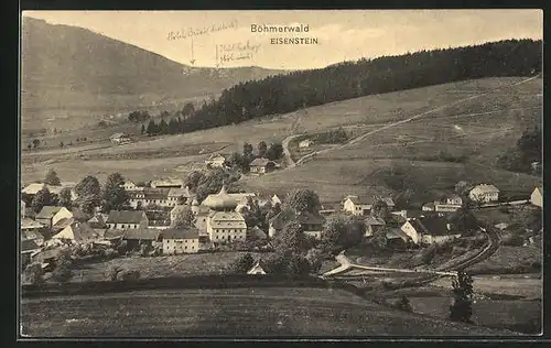 AK Eisenstein (Böhmerwald), Gesamtansicht aus der Vogelschau