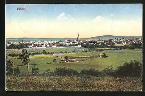 AK Pilsen, Gesamtansicht aus der Vogelschau