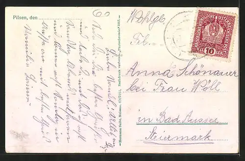 AK Pilsen, Gesamtansicht aus der Vogelschau