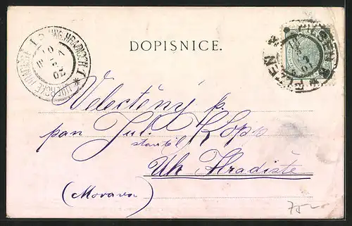 Künstler-AK Plzen, Nove Ceske Divadlo