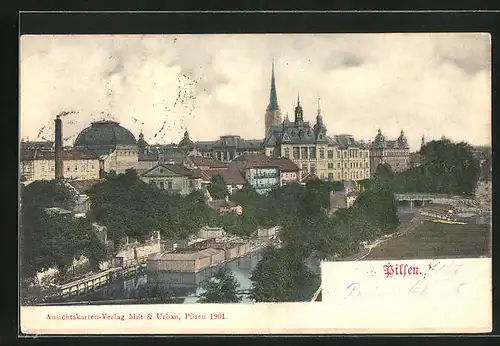 AK Pilsen, Teilansicht aus der Vogelschau