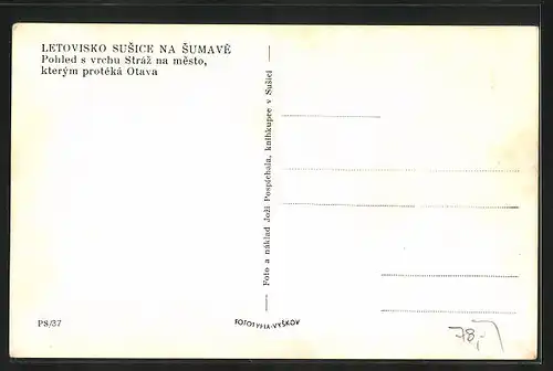 AK Susice na Sumave, Pohled s vrchu Straz na mesto, kterym proteka Otava