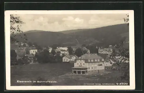 AK Eisenstein im Böhmerwald, Ortsansicht aus der Vogelschau