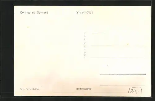 AK Kolinec na Sumave, Totalansicht aus der Vogelschau